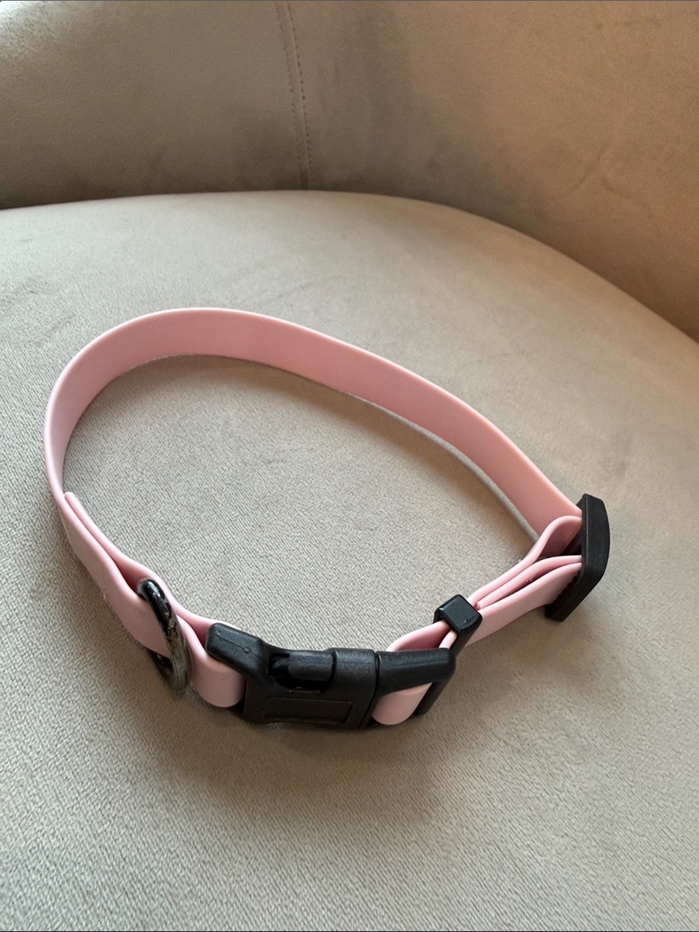 Adjustable Pink Dog Collar with Black Quick-Release Buckle